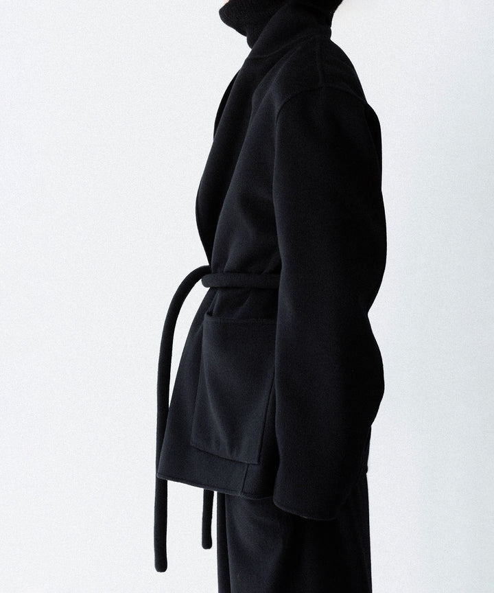 【ssstein】WOOL/CASHMERE REVERSIBLE PEAK LAPEL JACKET - BLACK × BLACK