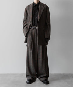 【ssstein】OVERTUCKED EXTRA WIDE TROUSERS - GLEN CHECK