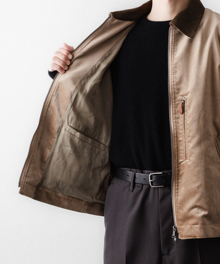 ANTHEM Aアンセムエー のCOTTON VELVET MINIMAL RIDING JACKET - BEIGEの公式通販サイトsession福岡セレクトショップ
