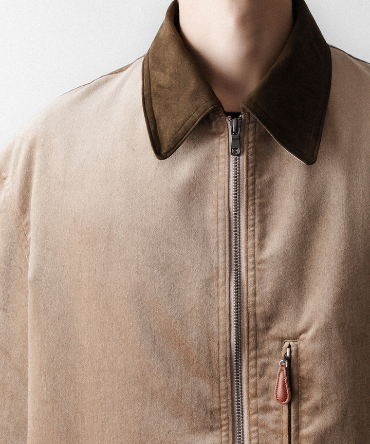 ANTHEM Aアンセムエー のCOTTON VELVET MINIMAL RIDING JACKET - BEIGEの公式通販サイトsession福岡セレクトショップ