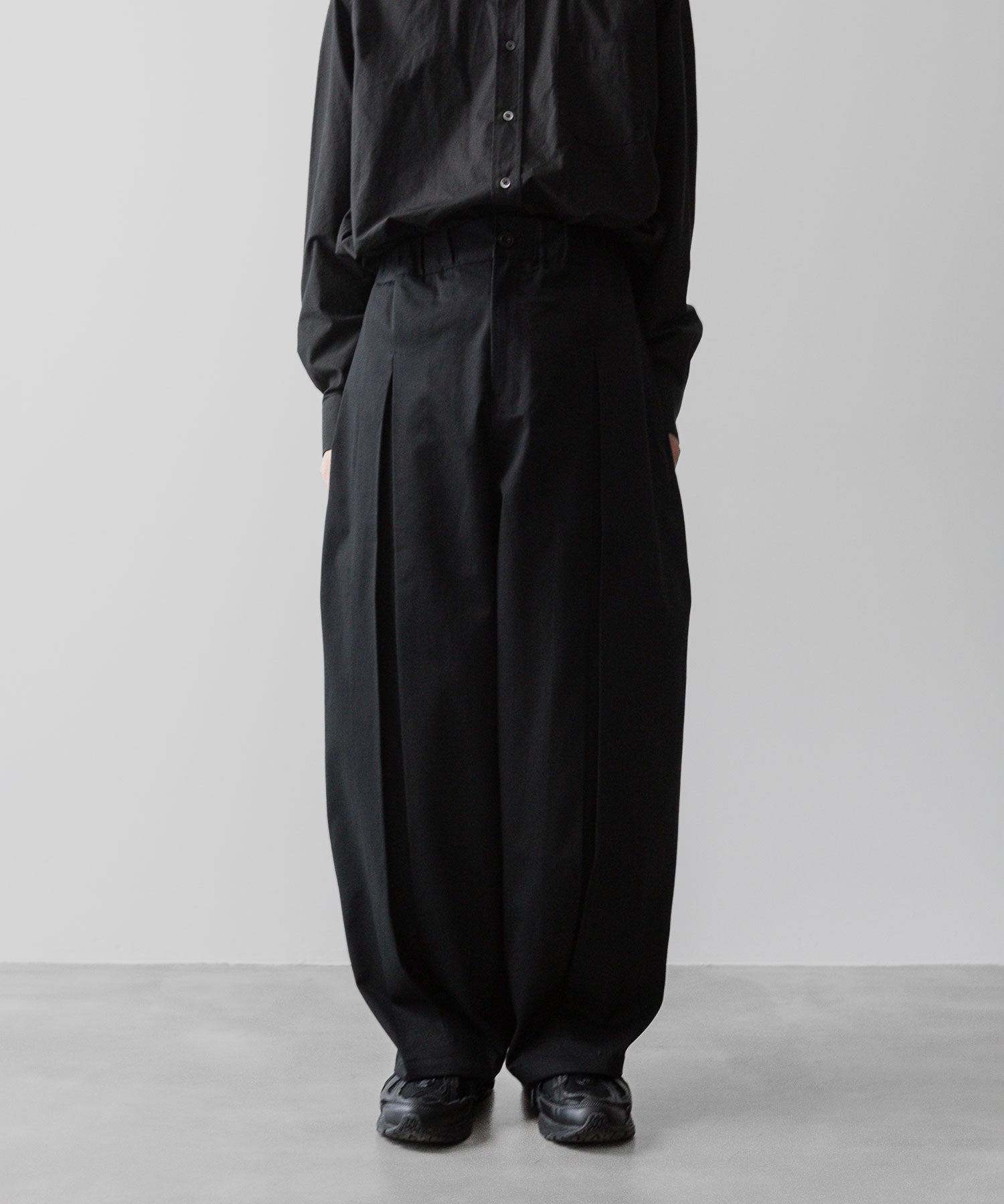 sage NATION セイジネーションのBOX PLEAT TROUSER - BLACKの公式通販サイトsession福岡セレクトショップ