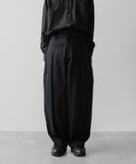 画像をギャラリービューアに読み込む, sage NATION セイジネーションのBOX PLEAT TROUSER - BLACKの公式通販サイトsession福岡セレクトショップ
