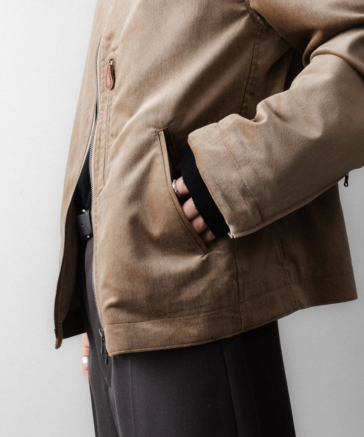 ANTHEM Aアンセムエー のCOTTON VELVET MINIMAL RIDING JACKET - BEIGEの公式通販サイトsession福岡セレクトショップ