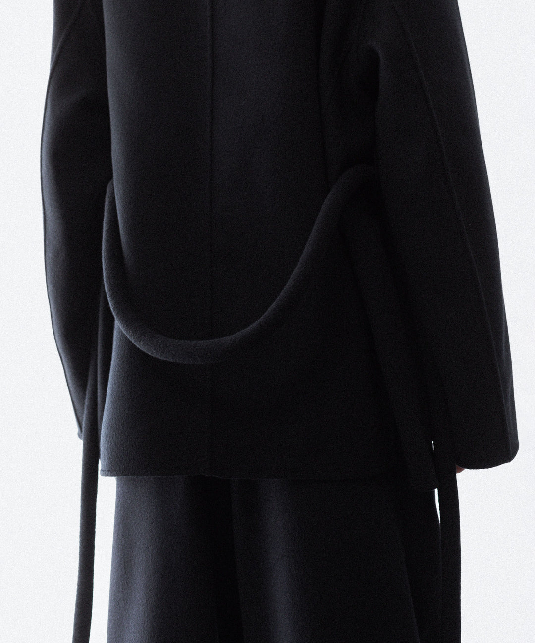 【ssstein】WOOL/CASHMERE REVERSIBLE PEAK LAPEL JACKET - BLACK × BLACK