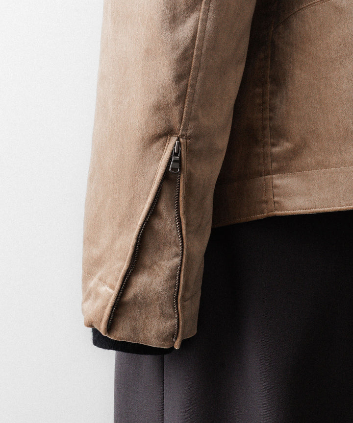 ANTHEM Aアンセムエー のCOTTON VELVET MINIMAL RIDING JACKET - BEIGEの公式通販サイトsession福岡セレクトショップ