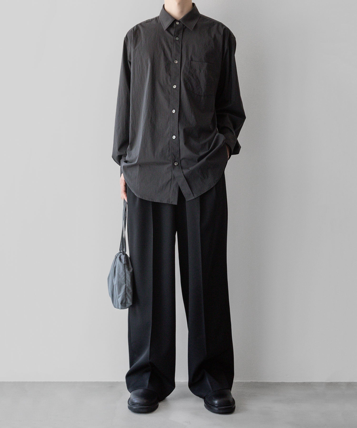 ssstein(シュタイン)の24AWコレクション WINDPROOF NYLON STANDARD SHIRT - GREY KHAKI 公式通販サイトsession福岡セレクトショップ