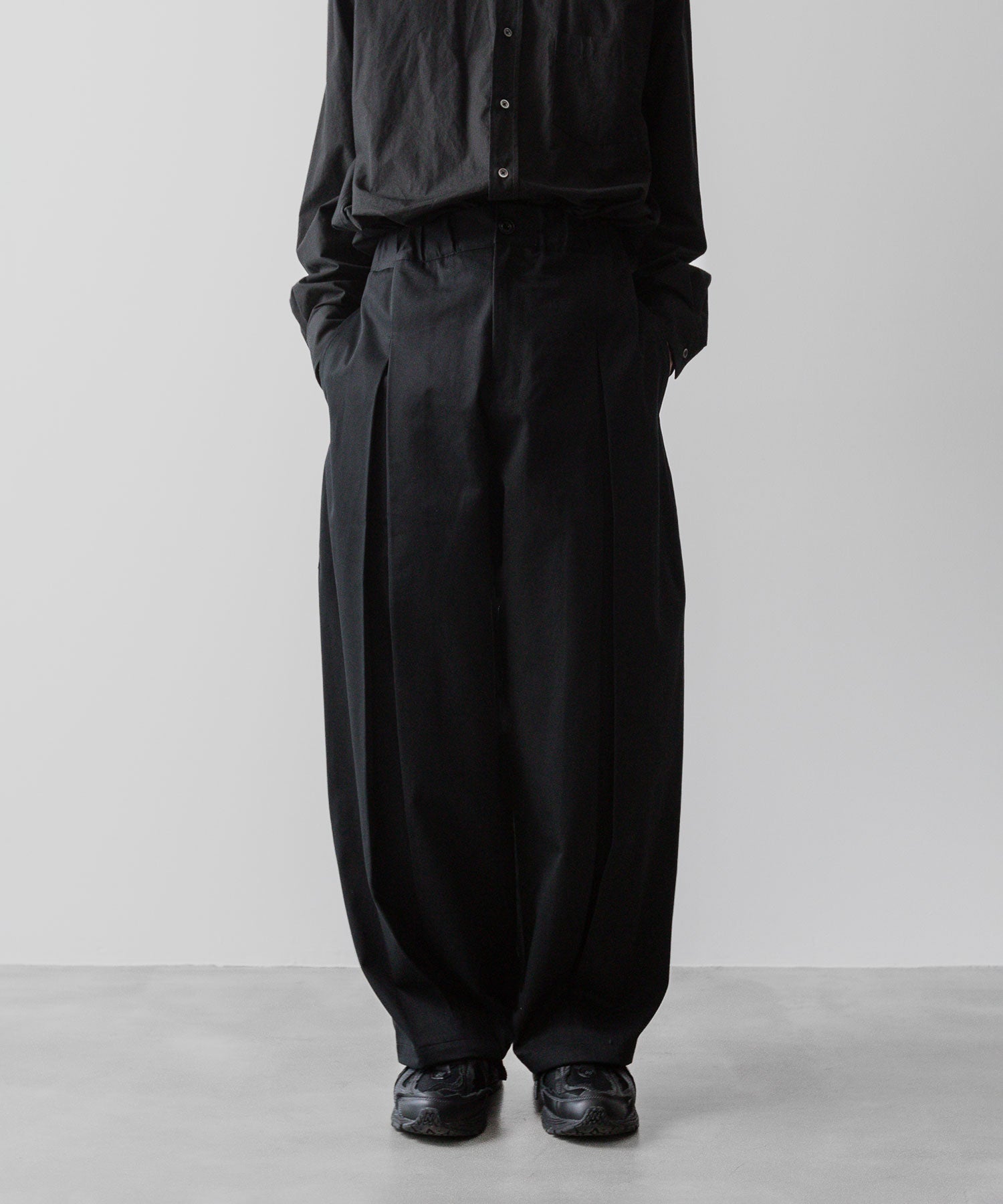 sage NATION セイジネーションのBOX PLEAT TROUSER - BLACKの公式通販サイトsession福岡セレクトショップ