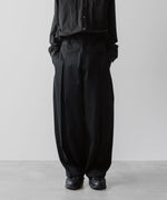 画像をギャラリービューアに読み込む, sage NATION セイジネーションのBOX PLEAT TROUSER - BLACKの公式通販サイトsession福岡セレクトショップ
