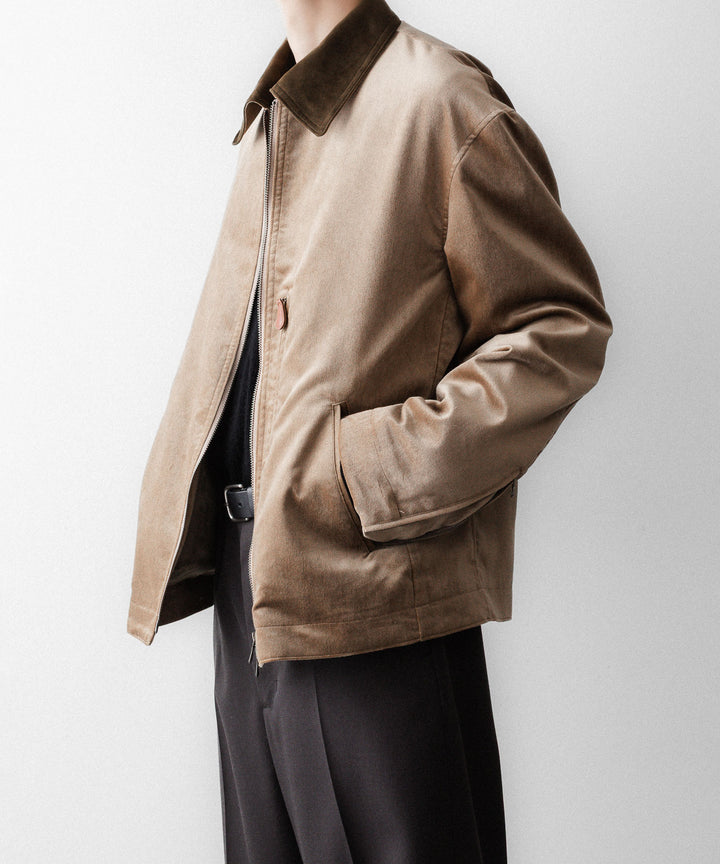 ANTHEM Aアンセムエー のCOTTON VELVET MINIMAL RIDING JACKET - BEIGEの公式通販サイトsession福岡セレクトショップ