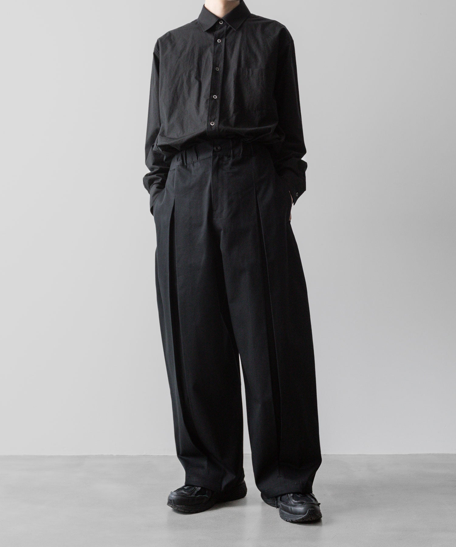 sage NATION セイジネーションのBOX PLEAT TROUSER - BLACKの公式通販サイトsession福岡セレクトショップ