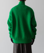 画像をギャラリービューアに読み込む, ssstein(シュタイン)の24AWコレクション OVERSIZED DRIVERS KNIT ZIP JACKET - GREEN 公式通販サイトsession福岡セレクトショップ
