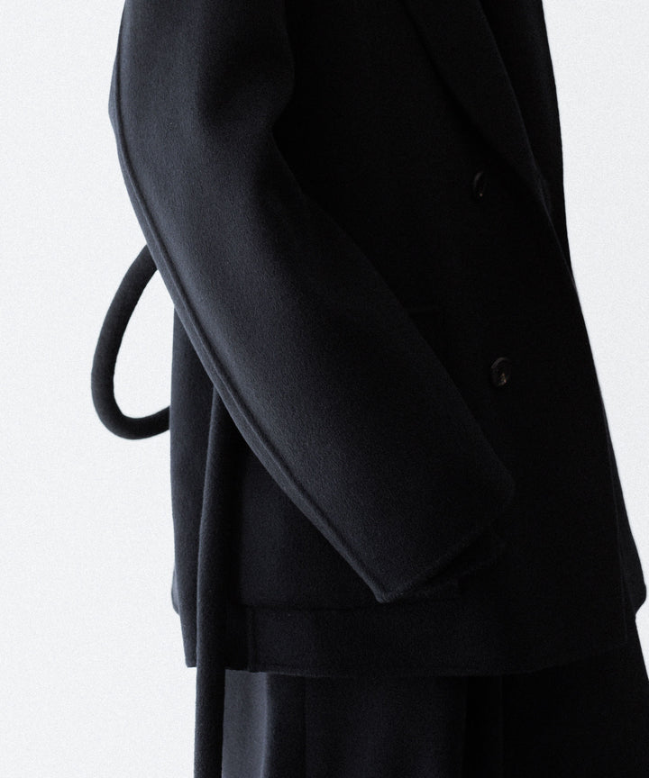 【ssstein】WOOL/CASHMERE REVERSIBLE PEAK LAPEL JACKET - BLACK × BLACK