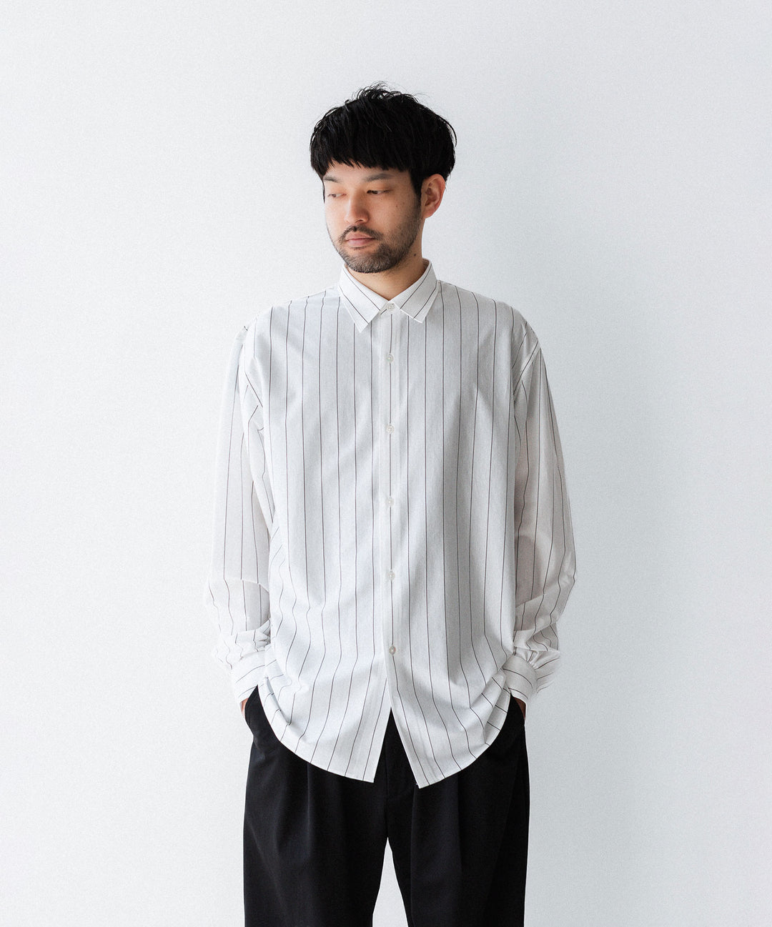 KANEMASA PHIL. カネマサフィルの46G STRIPE MODEST SHIRTのWHITE 公式通販サイトsession福岡セレクトショップ