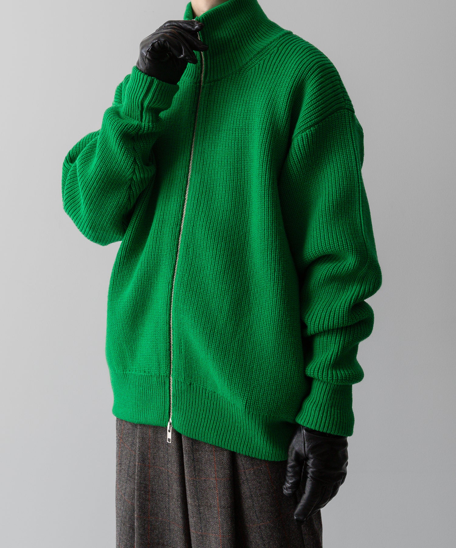 ssstein(シュタイン)の24AWコレクション OVERSIZED DRIVERS KNIT ZIP JACKET - GREEN 公式通販サイトsession福岡セレクトショップ