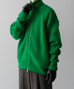 画像をギャラリービューアに読み込む, ssstein(シュタイン)の24AWコレクション OVERSIZED DRIVERS KNIT ZIP JACKET - GREEN 公式通販サイトsession福岡セレクトショップ
