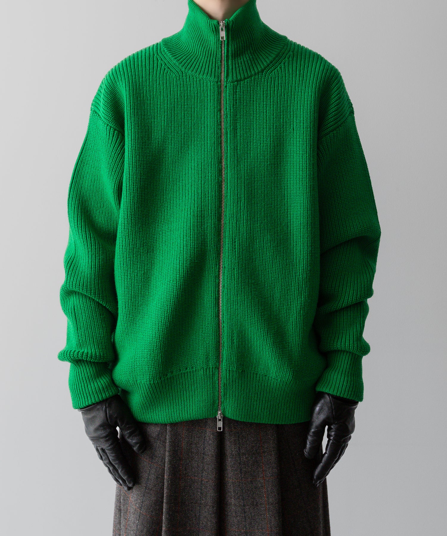 ssstein(シュタイン)の24AWコレクション OVERSIZED DRIVERS KNIT ZIP JACKET - GREEN 公式通販サイトsession福岡セレクトショップ