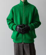 画像をギャラリービューアに読み込む, ssstein(シュタイン)の24AWコレクション OVERSIZED DRIVERS KNIT ZIP JACKET - GREEN 公式通販サイトsession福岡セレクトショップ
