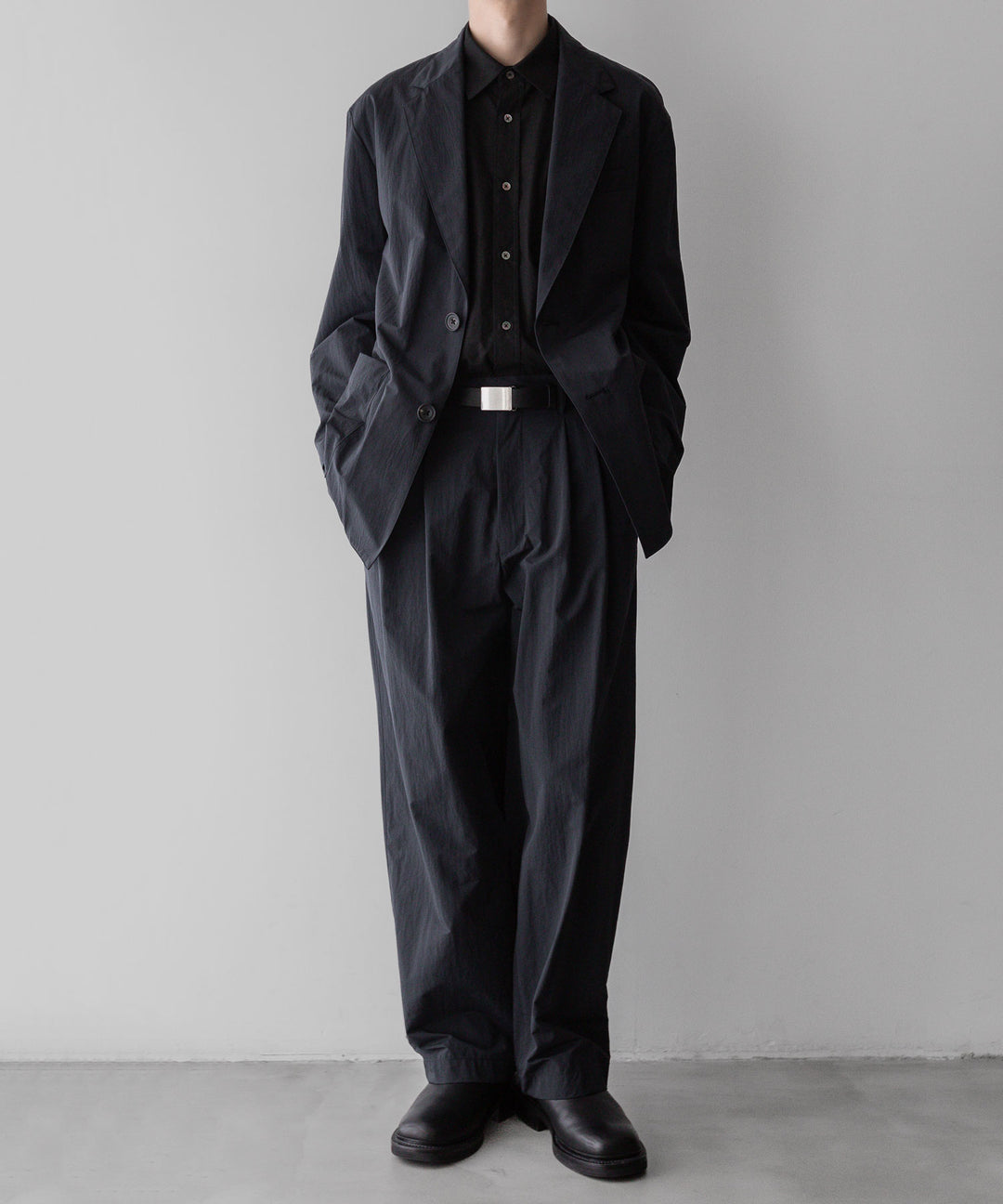 【stein】ssstein シュタインのWINDPROOF NYLON WIDE EASY TROUSERSのBLACK 公式通販サイトsession福岡セレクトショップ