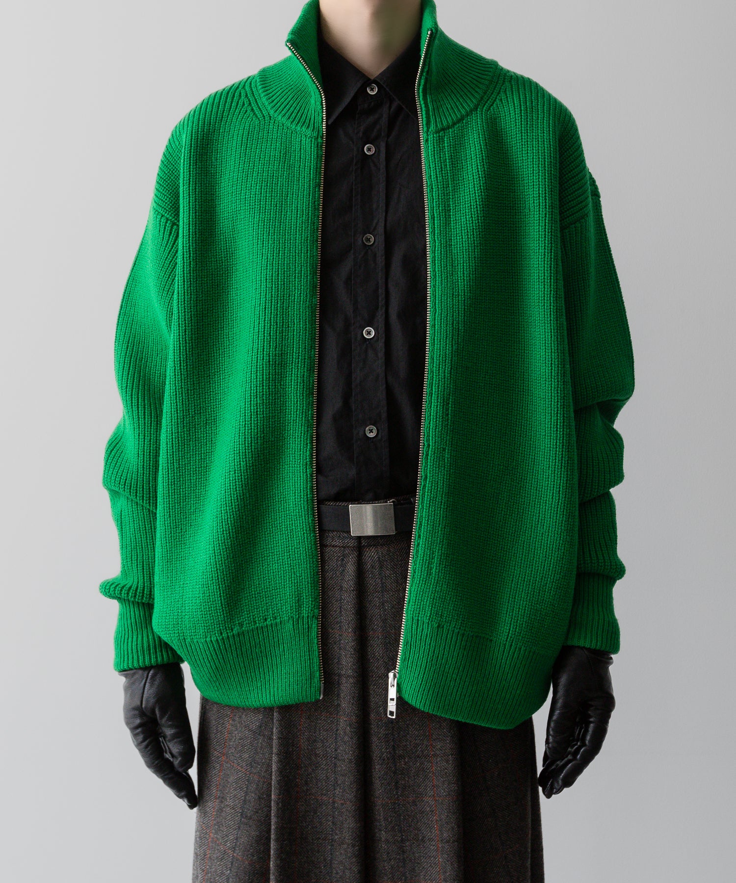 ssstein(シュタイン)の24AWコレクション OVERSIZED DRIVERS KNIT ZIP JACKET - GREEN 公式通販サイトsession福岡セレクトショップ