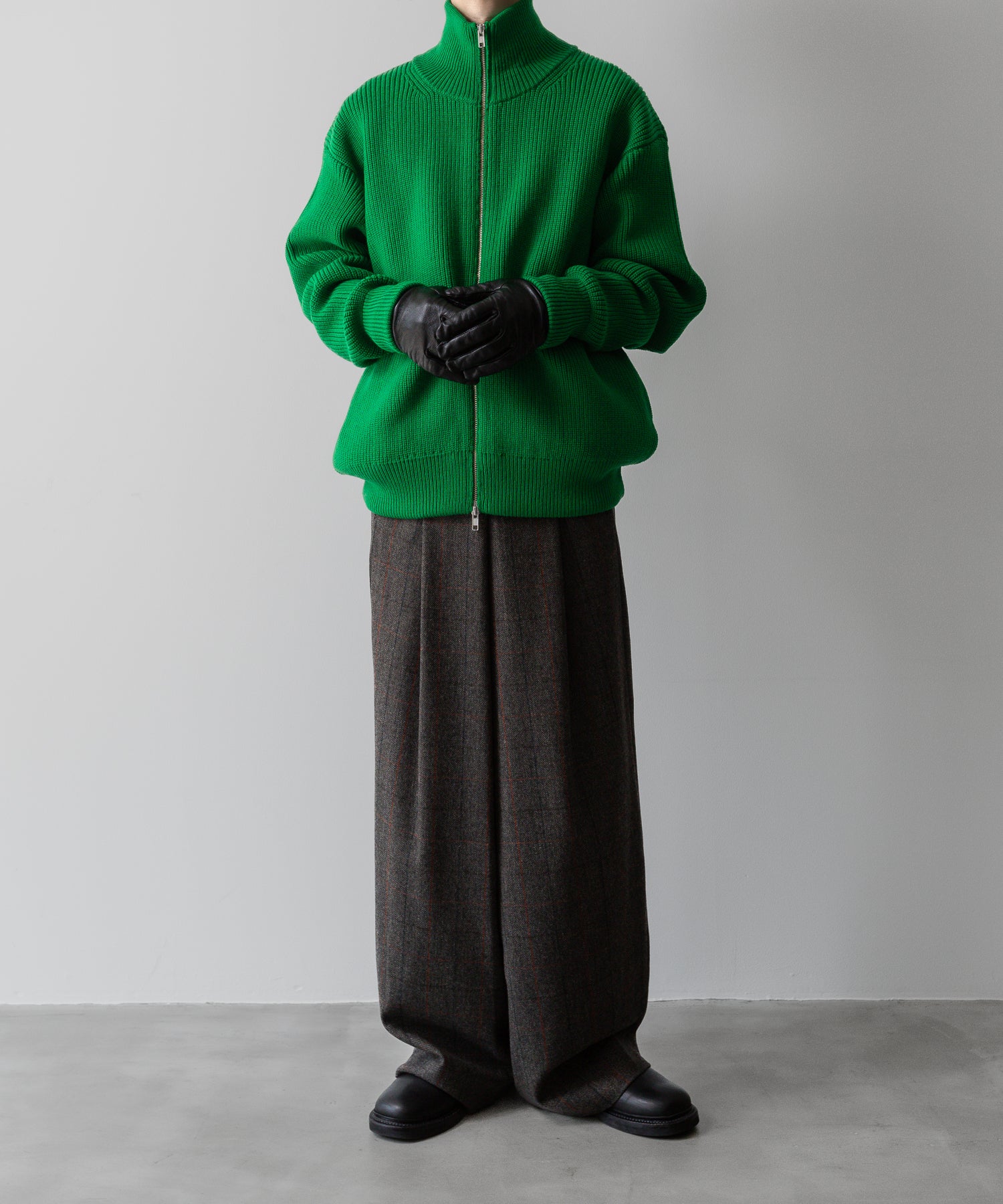 ssstein(シュタイン)の24AWコレクション OVERSIZED DRIVERS KNIT ZIP JACKET - GREEN 公式通販サイトsession福岡セレクトショップ