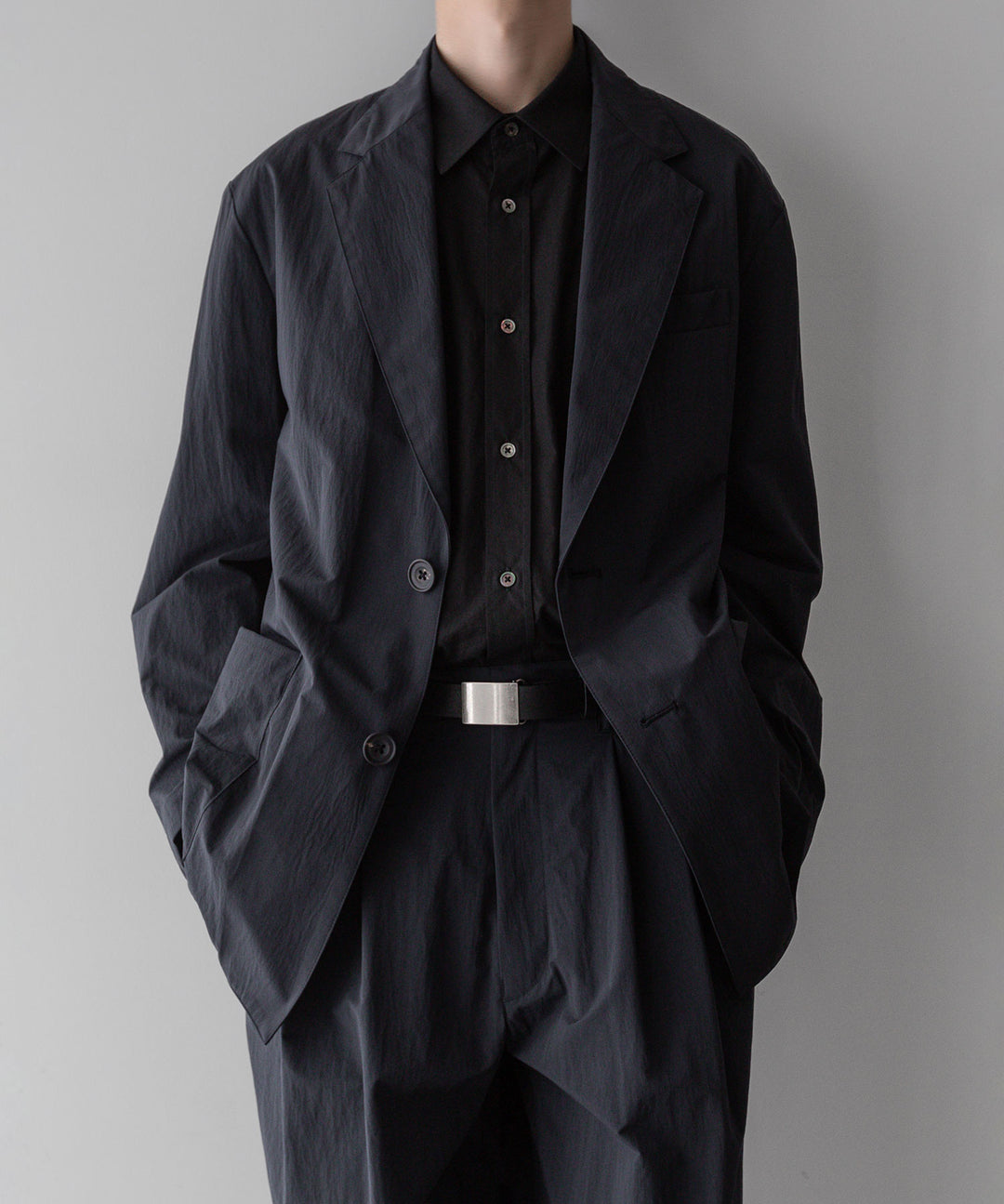 【stein】ssstein シュタインのWINDPROOF NYLON WIDE EASY TROUSERSのBLACK 公式通販サイトsession福岡セレクトショップ