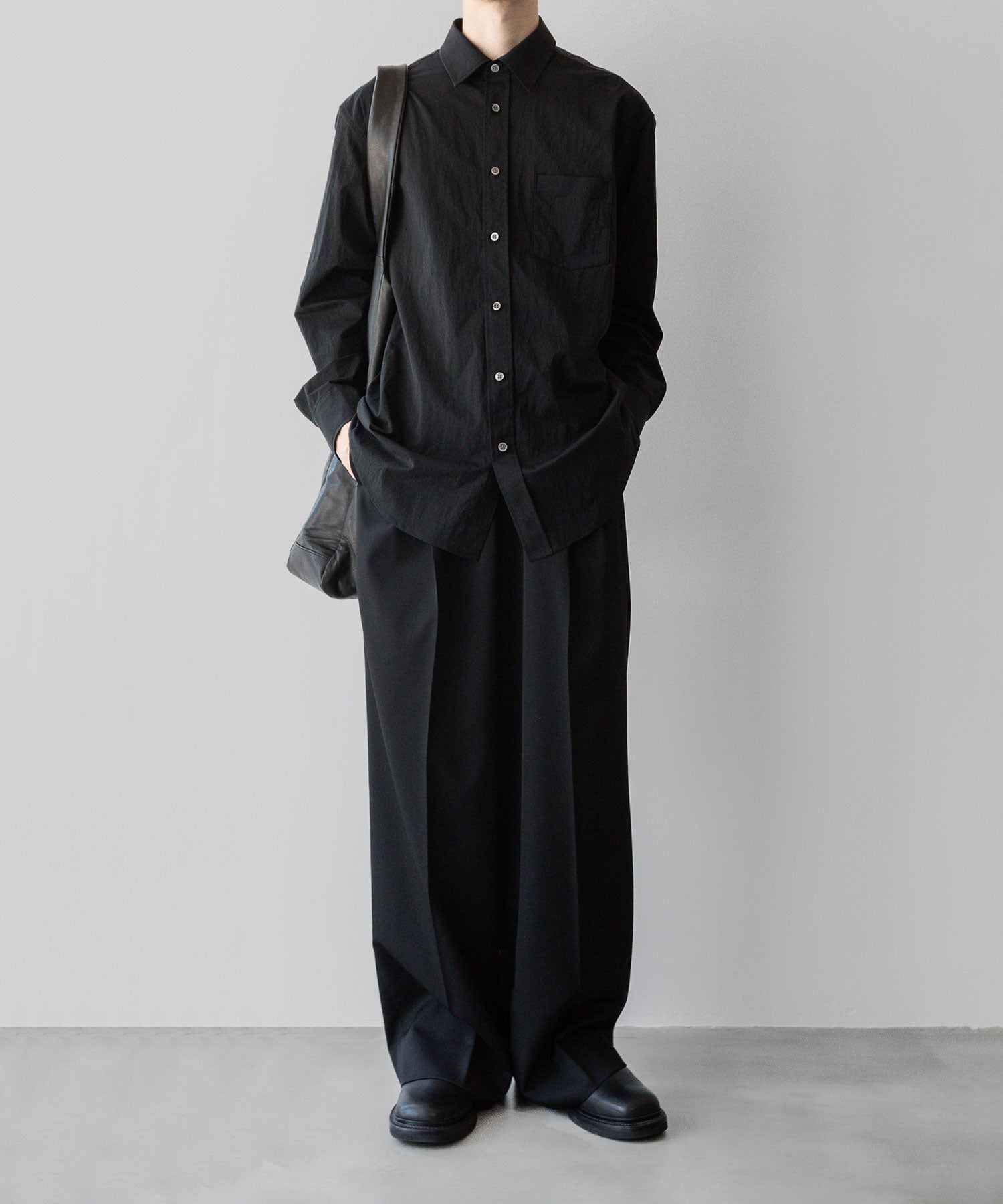 ssstein(シュタイン)の24AWコレクション WINDPROOF NYLON STANDARD SHIRT - BLACK 公式通販サイトsession福岡セレクトショップ