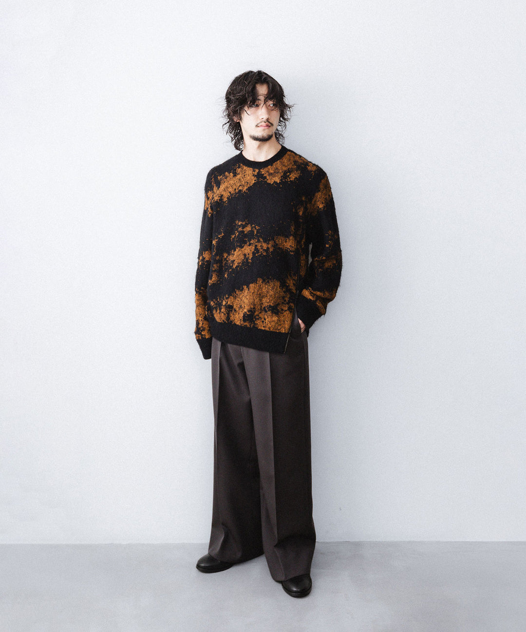 ANTHEM A-アンセムエーのSURI-ALPACA JACQUARD KNIT PULLOVERのBLACK公式通販サイトsession福岡セレクトショップ