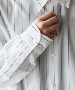 KANEMASA PHIL.】46G STRIPE MODEST SHIRT - WHITE | 公式通販サイト