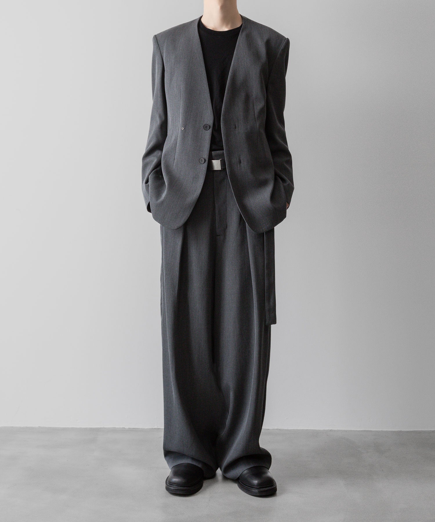 VEIN ヴェインのWO/VIS GABARDINE COLLARLESS JACKET - X.GRAYの公式通販サイトsession福岡セレクトショップ