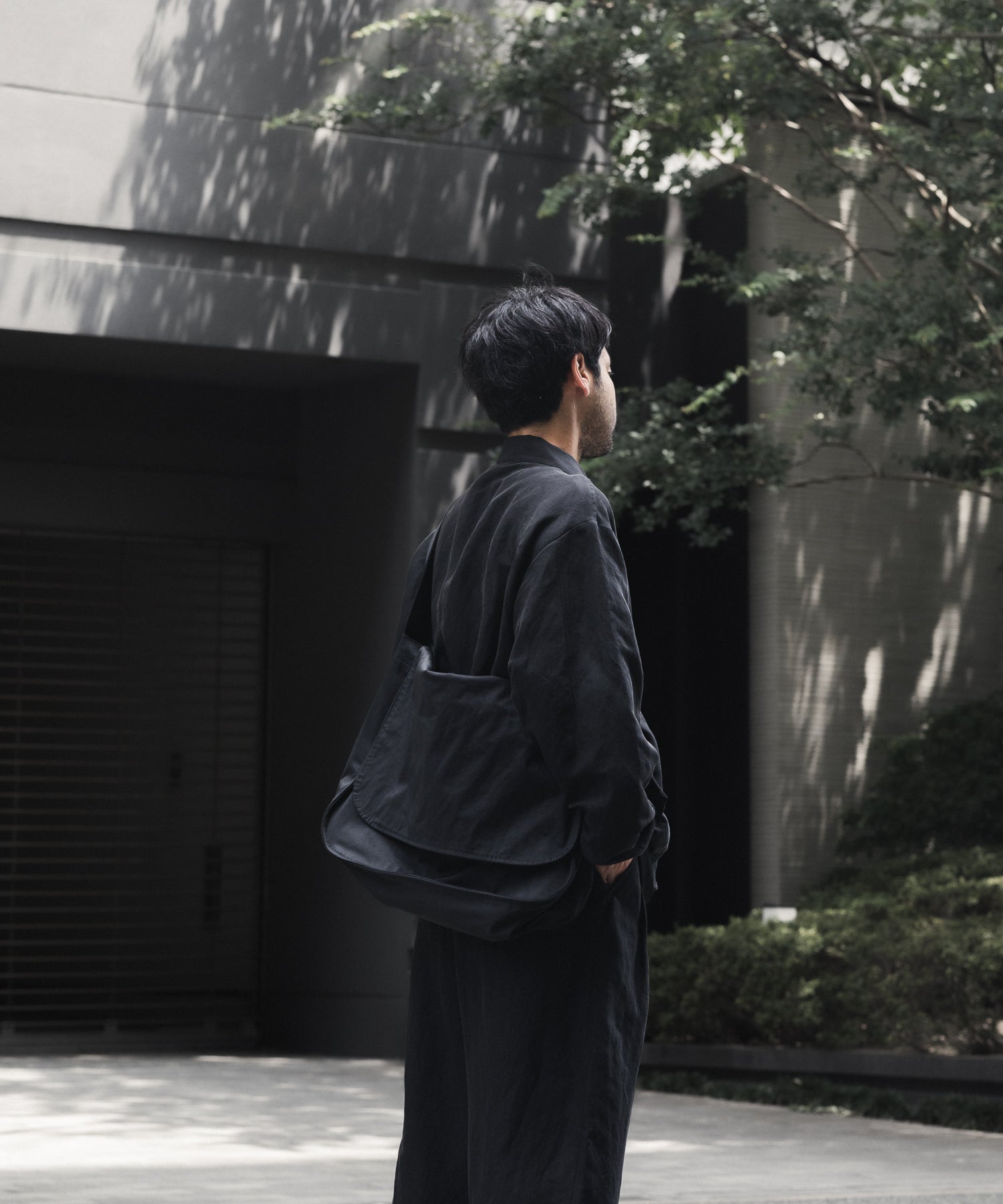 ssstein / シュタイン】SILK LINEN TWILL LIGHT ZIP JACKET - BLACK