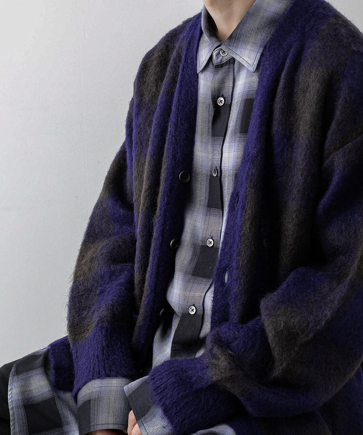 stein(シュタイン)のCOLOR COMBINATION MOHAIR CARDIGANのBLOCK CHECK 公式通販サイトsession福岡セレクトショップ