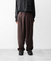 【UJOH】WIDE 2 TUCK PNT - CHOCOLATE