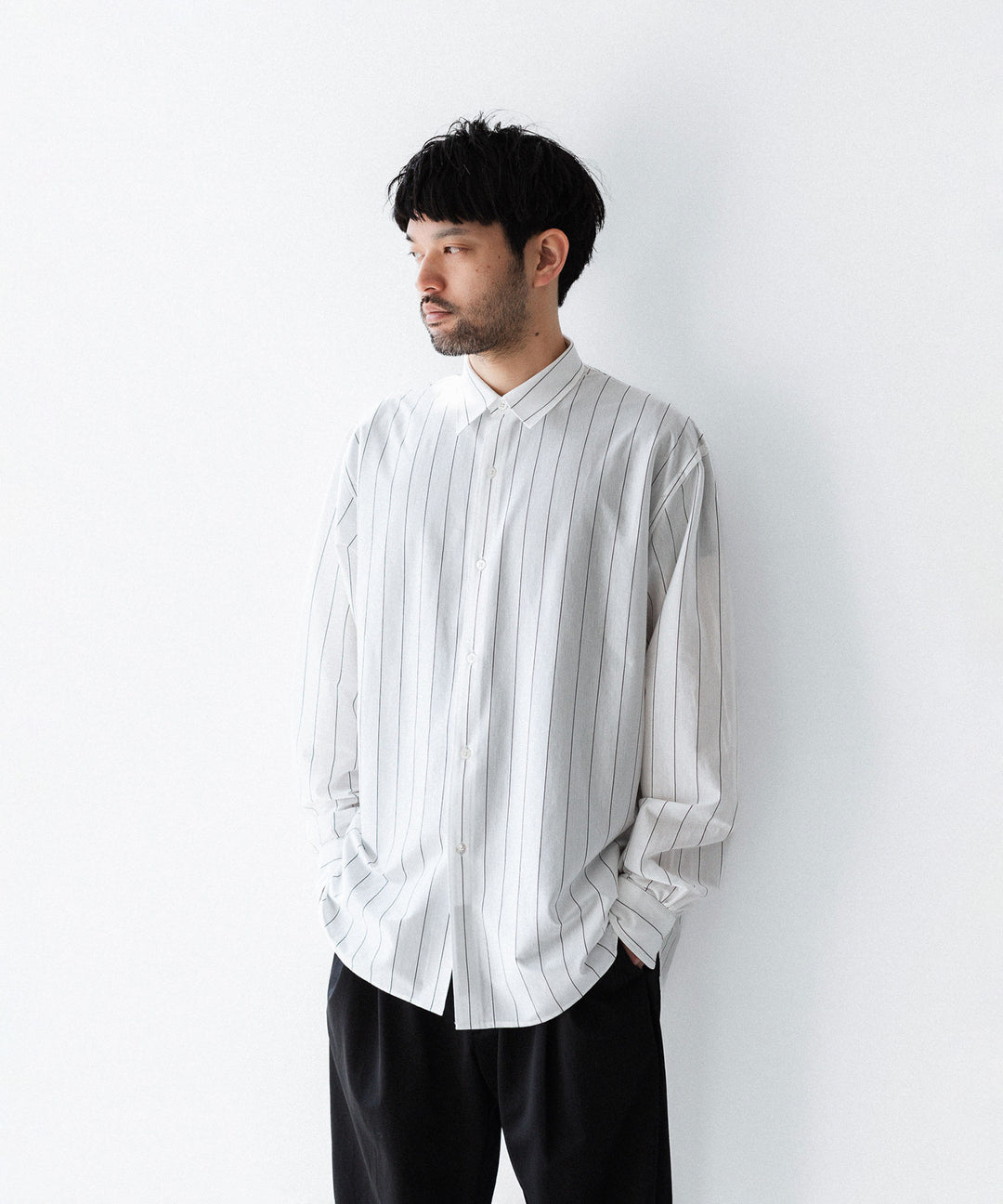 KANEMASA PHIL. カネマサフィルの46G STRIPE MODEST SHIRTのWHITE 公式通販サイトsession福岡セレクトショップ