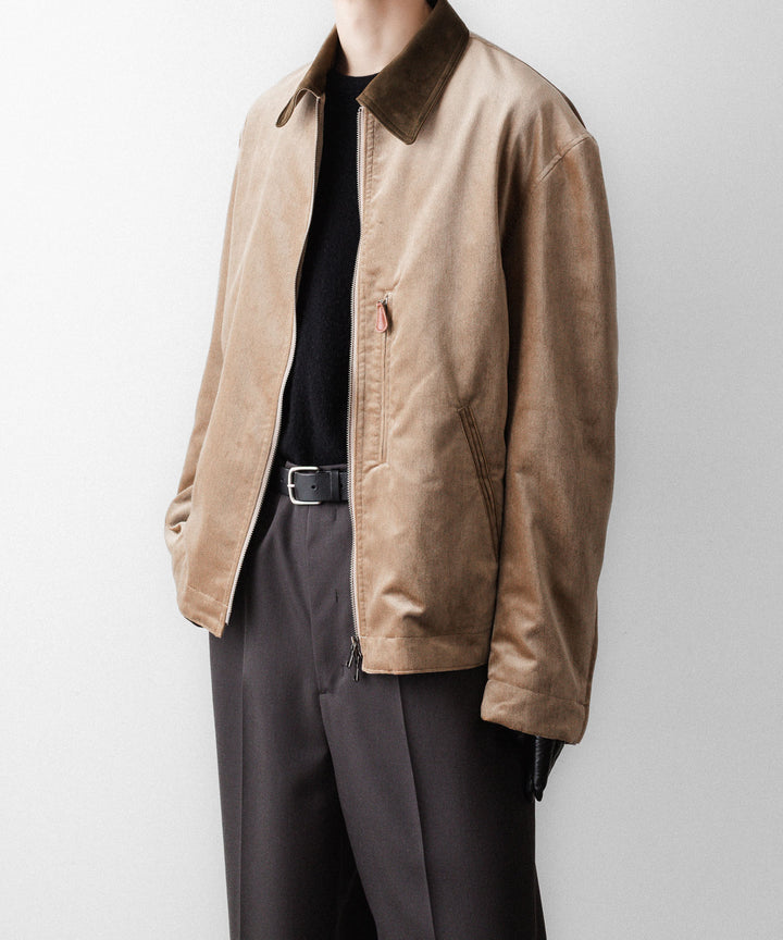 ANTHEM Aアンセムエー のCOTTON VELVET MINIMAL RIDING JACKET - BEIGEの公式通販サイトsession福岡セレクトショップ