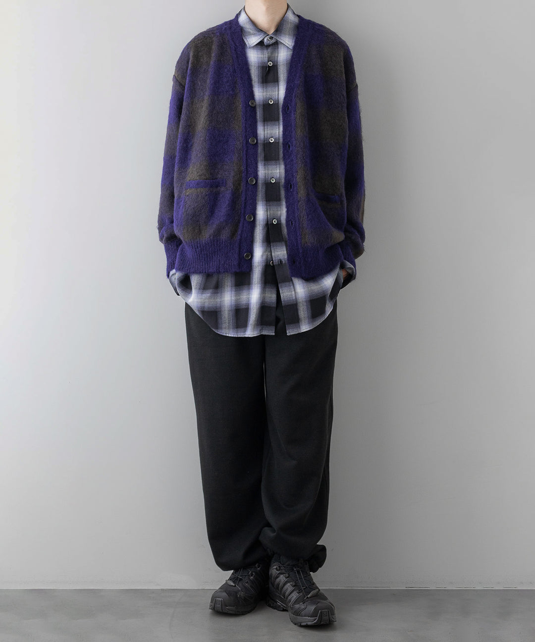stein(シュタイン)のCOLOR COMBINATION MOHAIR CARDIGANのBLOCK CHECK 公式通販サイトsession福岡セレクトショップ