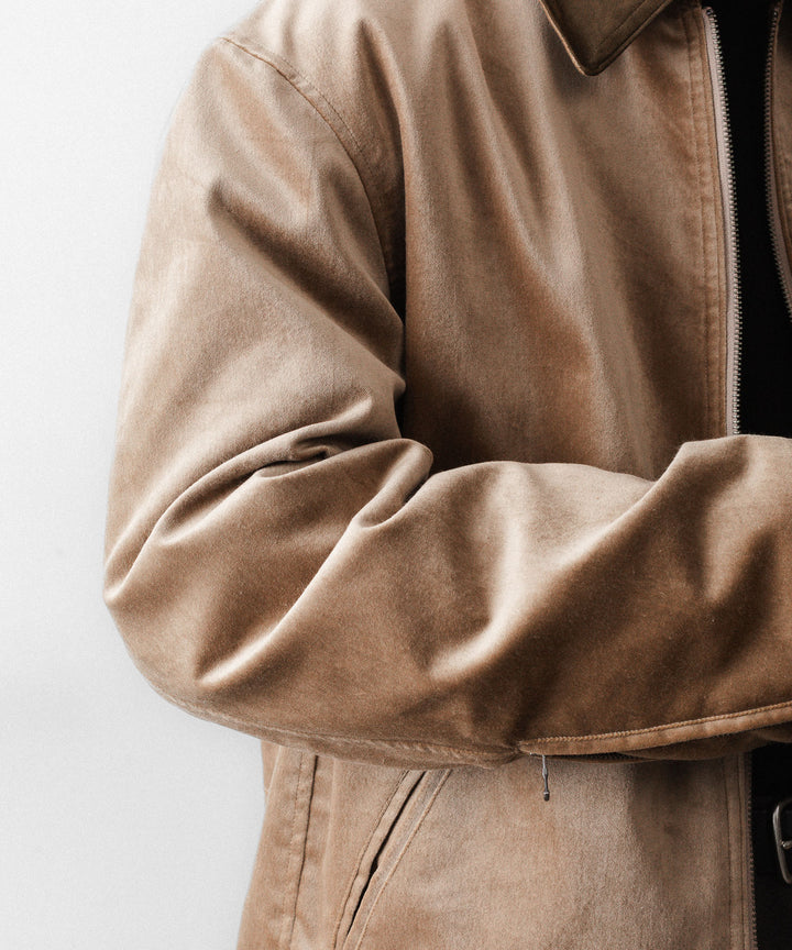 ANTHEM Aアンセムエー のCOTTON VELVET MINIMAL RIDING JACKET - BEIGEの公式通販サイトsession福岡セレクトショップ