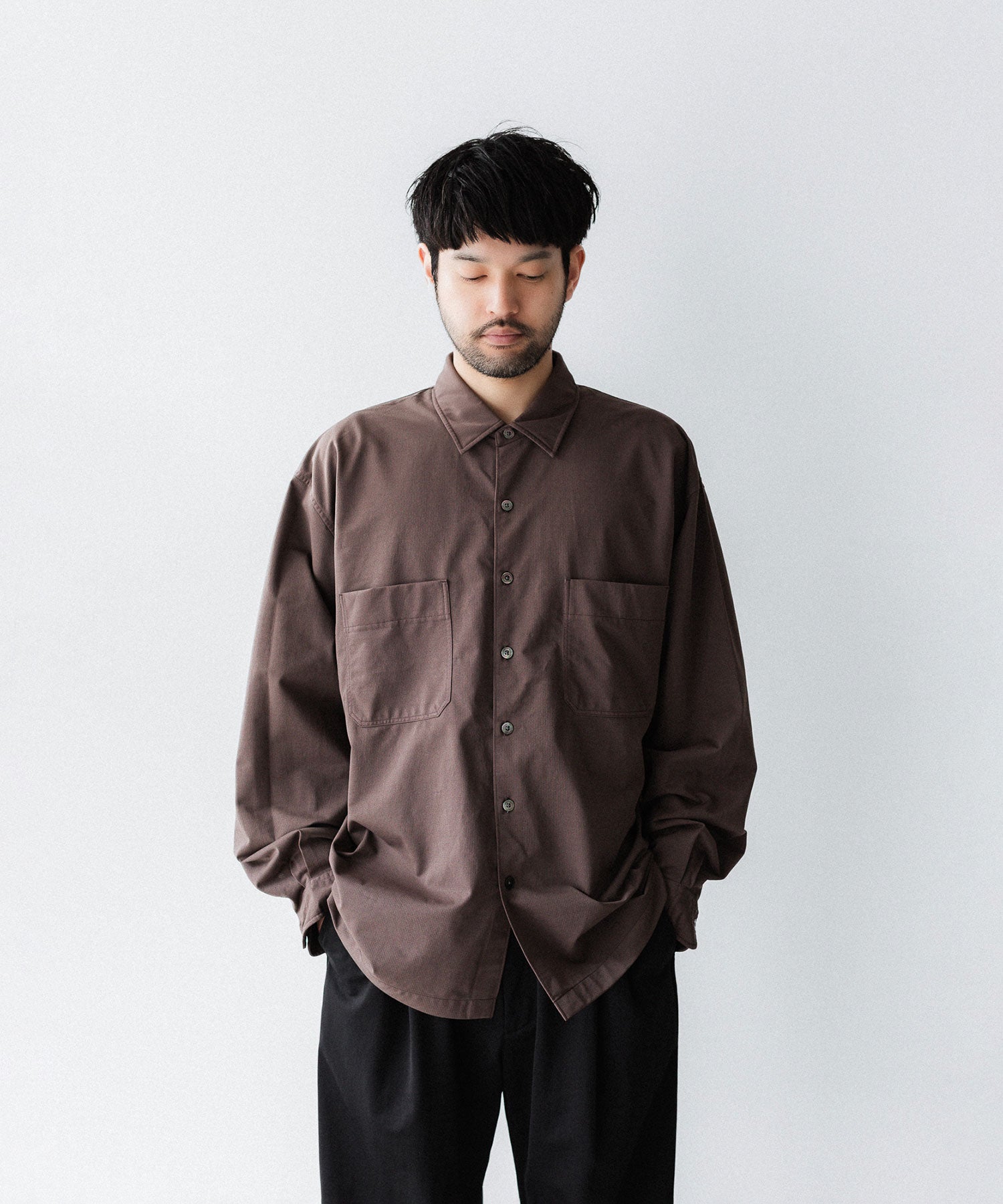 KANEMASA PHIL.】36G NYLON BALISE SHIRT - BROWN DYE | 公式通販