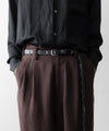 【UJOH】LEATHER CHAIN BELT - BLACK
