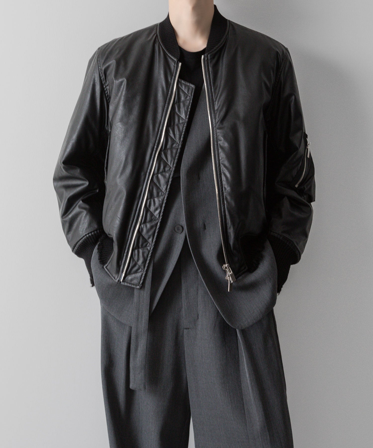 VEIN ヴェインのWO/VIS GABARDINE COLLARLESS JACKET - X.GRAYの公式通販サイトsession福岡セレクトショップ