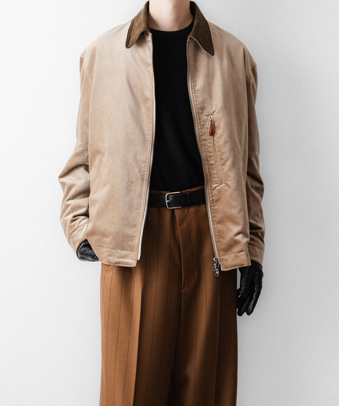 ANTHEM Aアンセムエー のCOTTON VELVET MINIMAL RIDING JACKET - BEIGEの公式通販サイトsession福岡セレクトショップ