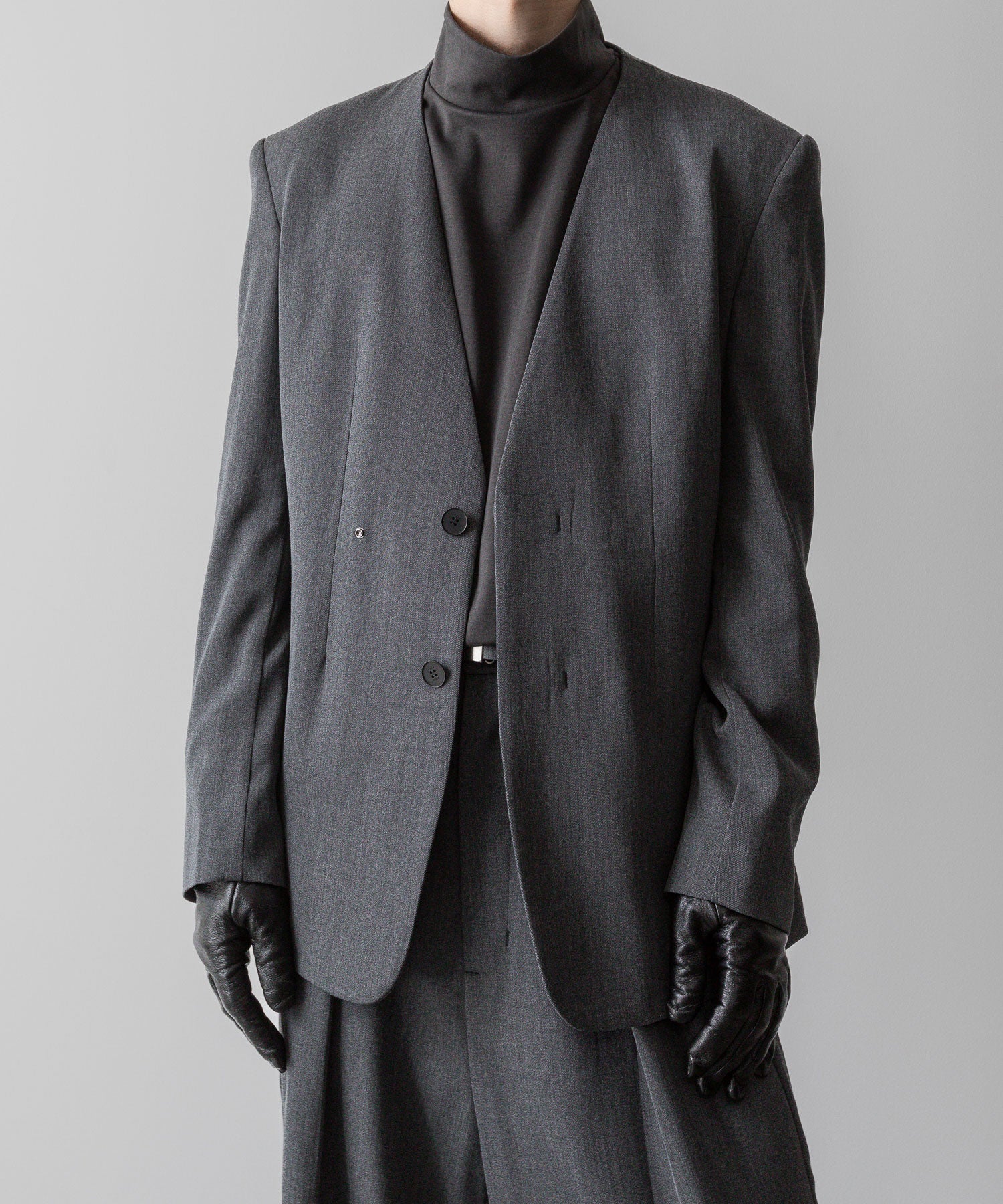 VEIN ヴェインのWO/VIS GABARDINE COLLARLESS JACKET - X.GRAYの公式通販サイトsession福岡セレクトショップ