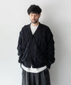 【stein】BUMPY PATTERNED KNIT CARDIGAN - BLACK