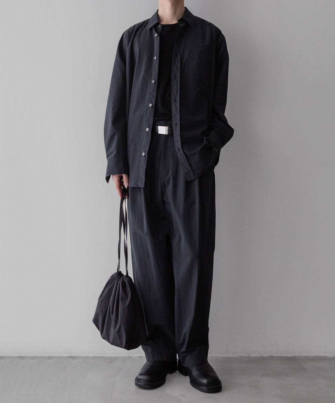 【stein】ssstein シュタインのWINDPROOF NYLON WIDE EASY TROUSERSのBLACK 公式通販サイトsession福岡セレクトショップ