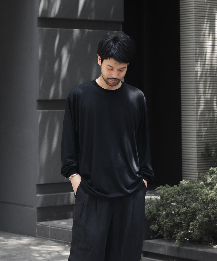 ssstein(シュタイン)のFINE WOOL OVERSIZED LONG SLEEVE TEE - BLACKの公式通販サイトsession福岡セレクトショップ