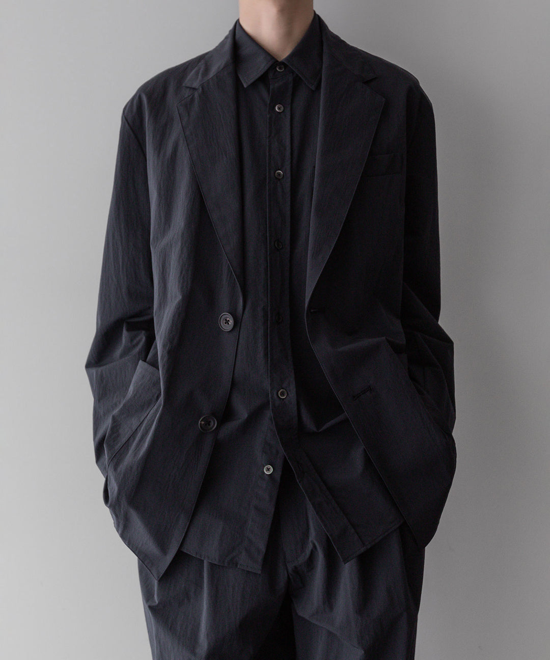 【stein】ssstein シュタインのWINDPROOF NYLON WIDE EASY TROUSERSのBLACK 公式通販サイトsession福岡セレクトショップ