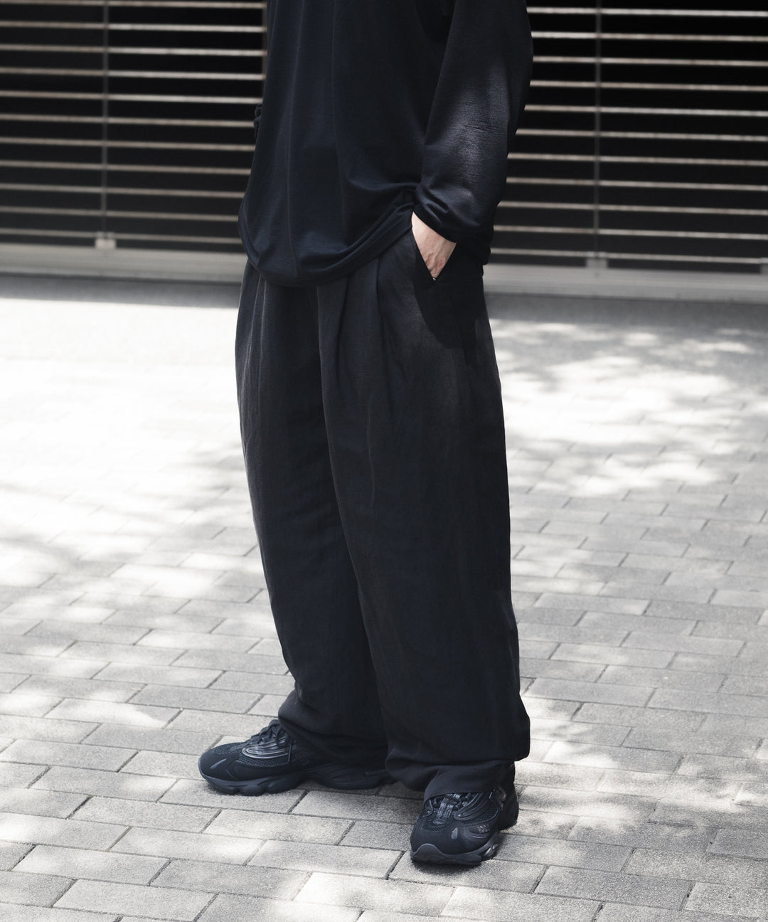 ssstein(シュタイン)のSILK LINEN TWILL WIDE EASY TROUSERS - BLACKの公式通販サイトsession福岡セレクトショップ