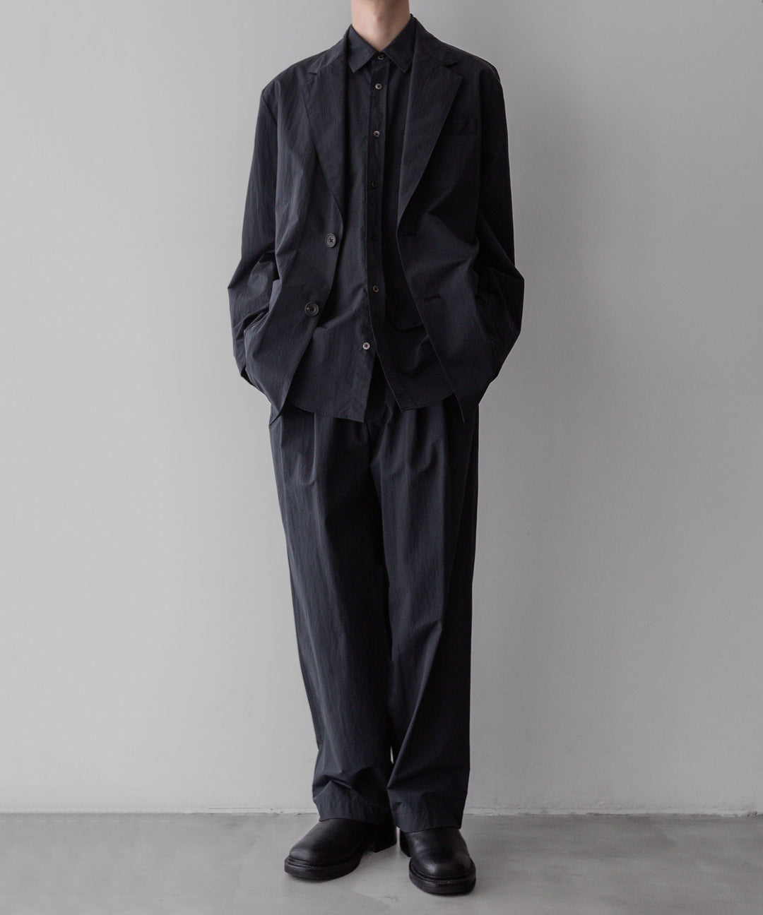 【stein】ssstein シュタインのWINDPROOF NYLON WIDE EASY TROUSERSのBLACK 公式通販サイトsession福岡セレクトショップ