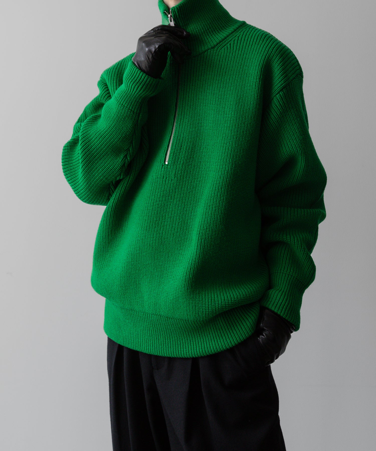 ssstein / シュタイン】OVERSIZED DRIVERS KNIT HALF ZIP PULLOVER - GREEN | 公式通販サイト  session(セッション)