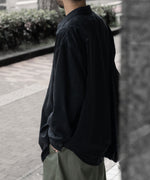 画像をギャラリービューアに読み込む, VEIN ヴェインのSYNTHETIC SUEDE LEATHER L/S SHIRT - BLACKの公式通販サイトsession福岡セレクトショップ
