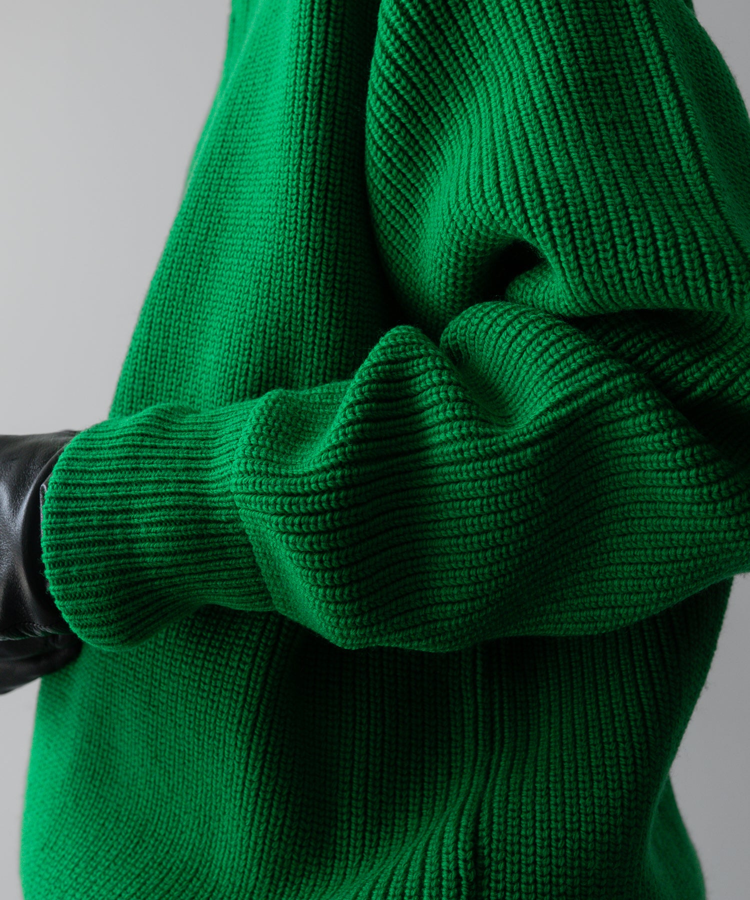 【ssstein】OVERSIZED DRIVERS KNIT HALF ZIP PULLOVER - GREEN